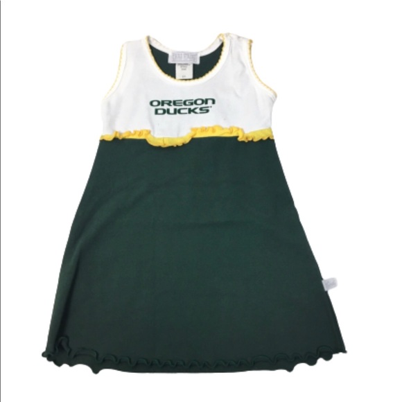 third street Other - Green Oregon Ducks Little Girls Short Sleeve Dress